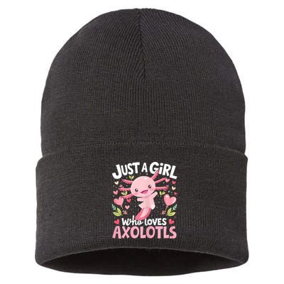 Kawaii Axolotl Just A Girl Who Loves Axolotls Sustainable Knit Beanie