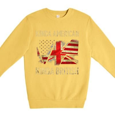 Kinda American Kinda British Dual Citizenship US UK Flag  Premium Crewneck Sweatshirt