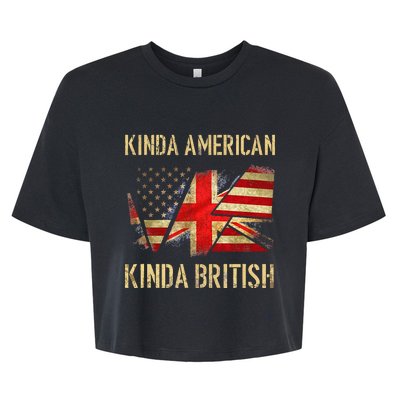 Kinda American Kinda British Dual Citizenship US UK Flag  Bella+Canvas Jersey Crop Tee