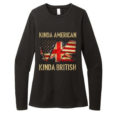 Kinda American Kinda British Dual Citizenship US UK Flag  Womens CVC Long Sleeve Shirt