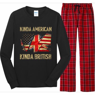 Kinda American Kinda British Dual Citizenship US UK Flag  Long Sleeve Pajama Set