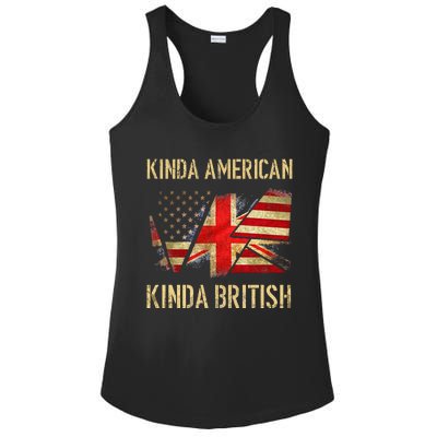 Kinda American Kinda British Dual Citizenship US UK Flag  Ladies PosiCharge Competitor Racerback Tank