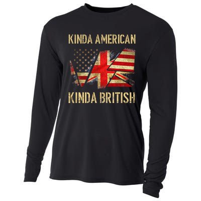 Kinda American Kinda British Dual Citizenship US UK Flag  Cooling Performance Long Sleeve Crew