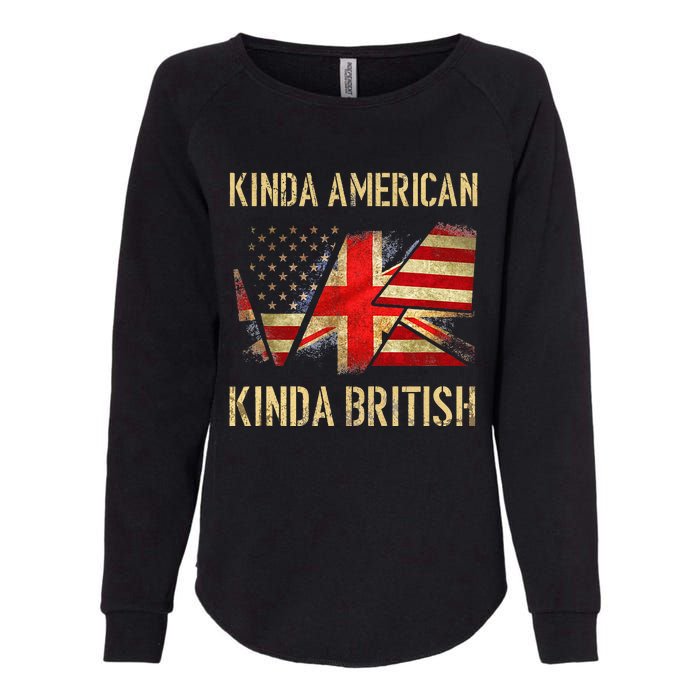 Kinda American Kinda British Dual Citizenship US UK Flag  Womens California Wash Sweatshirt