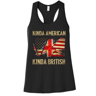 Kinda American Kinda British Dual Citizenship US UK Flag  Women's Racerback Tank