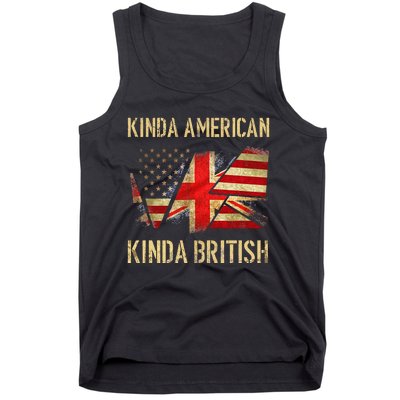 Kinda American Kinda British Dual Citizenship US UK Flag  Tank Top