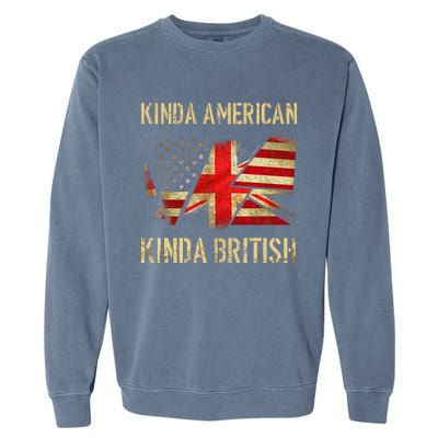 Kinda American Kinda British Dual Citizenship US UK Flag  Garment-Dyed Sweatshirt