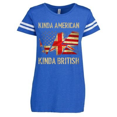 Kinda American Kinda British Dual Citizenship US UK Flag  Enza Ladies Jersey Football T-Shirt