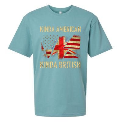 Kinda American Kinda British Dual Citizenship US UK Flag  Sueded Cloud Jersey T-Shirt