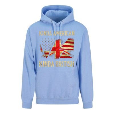 Kinda American Kinda British Dual Citizenship US UK Flag  Unisex Surf Hoodie