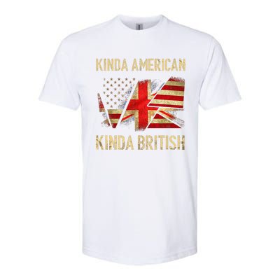 Kinda American Kinda British Dual Citizenship US UK Flag  Softstyle CVC T-Shirt