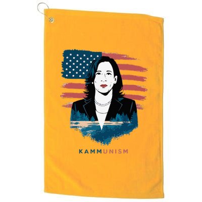 Kammunist Anti Kamala Harris Election Platinum Collection Golf Towel