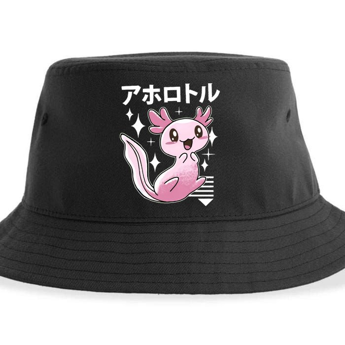 Kawaii Axolotl Sustainable Bucket Hat