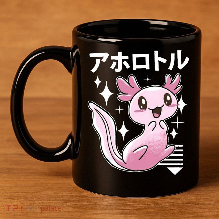 Kawaii Axolotl 11oz C Handle Ceramic Mug