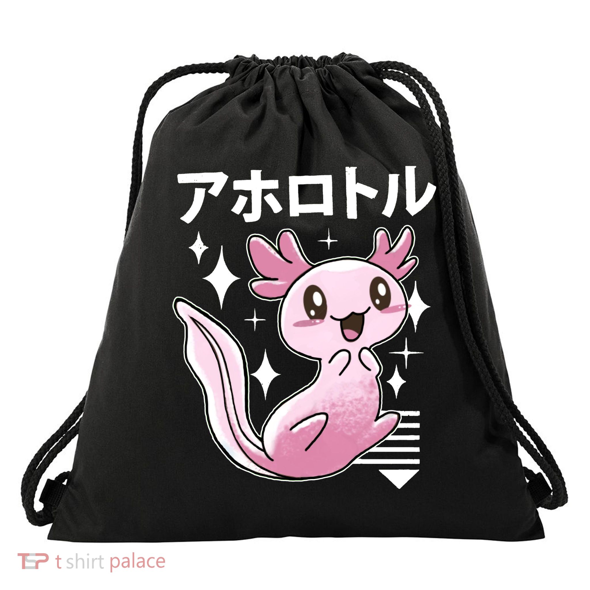 Kawaii Axolotl Drawstring Bag