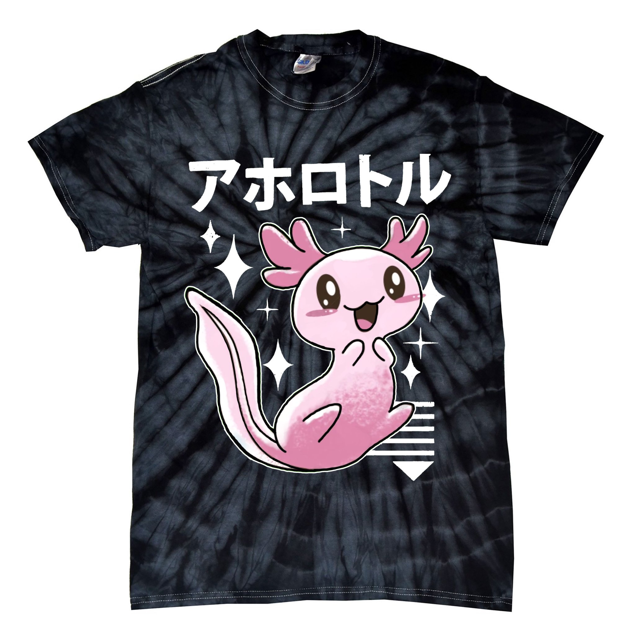 Kawaii Axolotl Tie-Dye T-Shirt