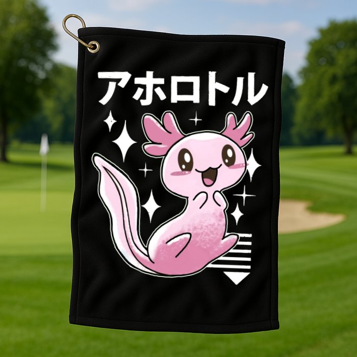 Kawaii Axolotl Golf Towel