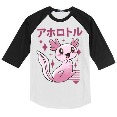 Kawaii Axolotl Kids Colorblock Raglan Jersey