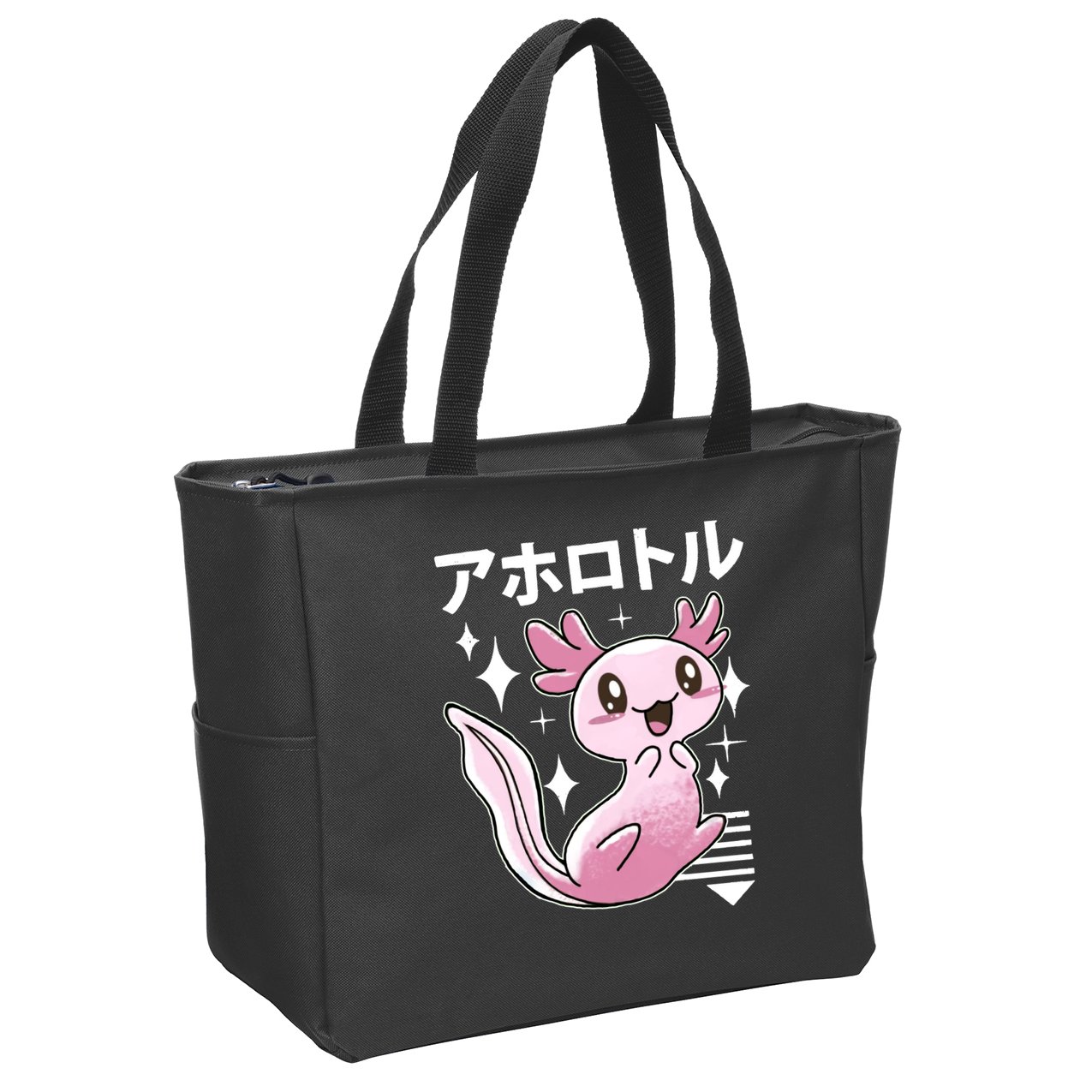 Kawaii Axolotl Zip Tote Bag