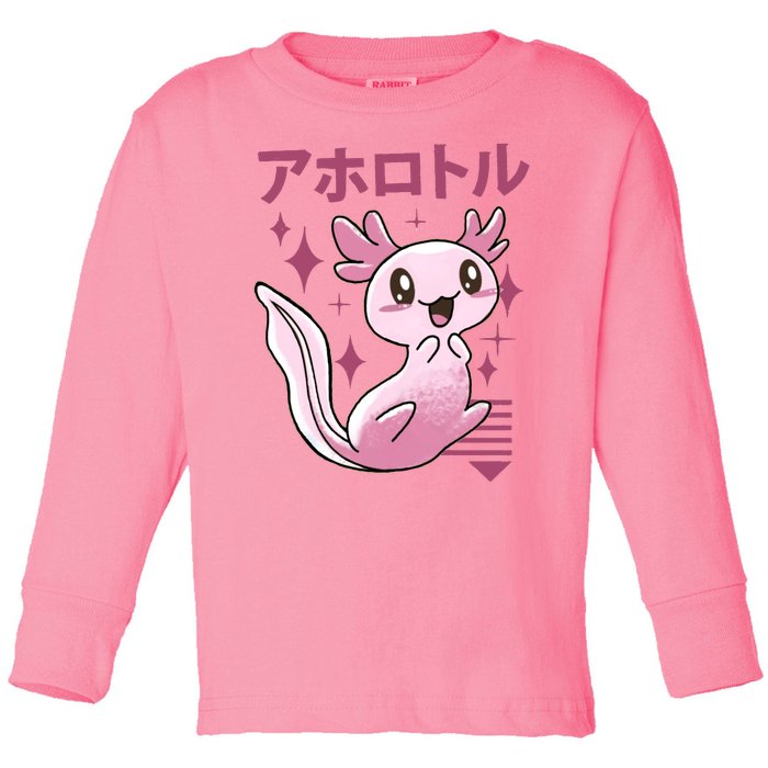 Kawaii Axolotl Toddler Long Sleeve Shirt