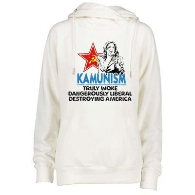 Kammunism Anti Kamala Vote Trump 2024 Political Womens Funnel Neck Pullover Hood