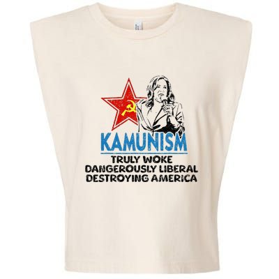 Kammunism Anti Kamala Vote Trump 2024 Political Garment-Dyed Women's Muscle Tee