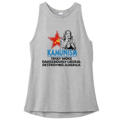 Kammunism Anti Kamala Vote Trump 2024 Political Ladies PosiCharge Tri-Blend Wicking Tank