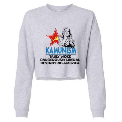 Kammunism Anti Kamala Vote Trump 2024 Political Cropped Pullover Crew