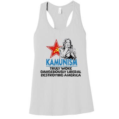 Kammunism Anti Kamala Vote Trump 2024 Political Women's Racerback Tank