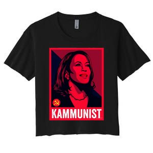 Kamunist Anti Kamala Harris Funny Election 2024 Women's Crop Top Tee