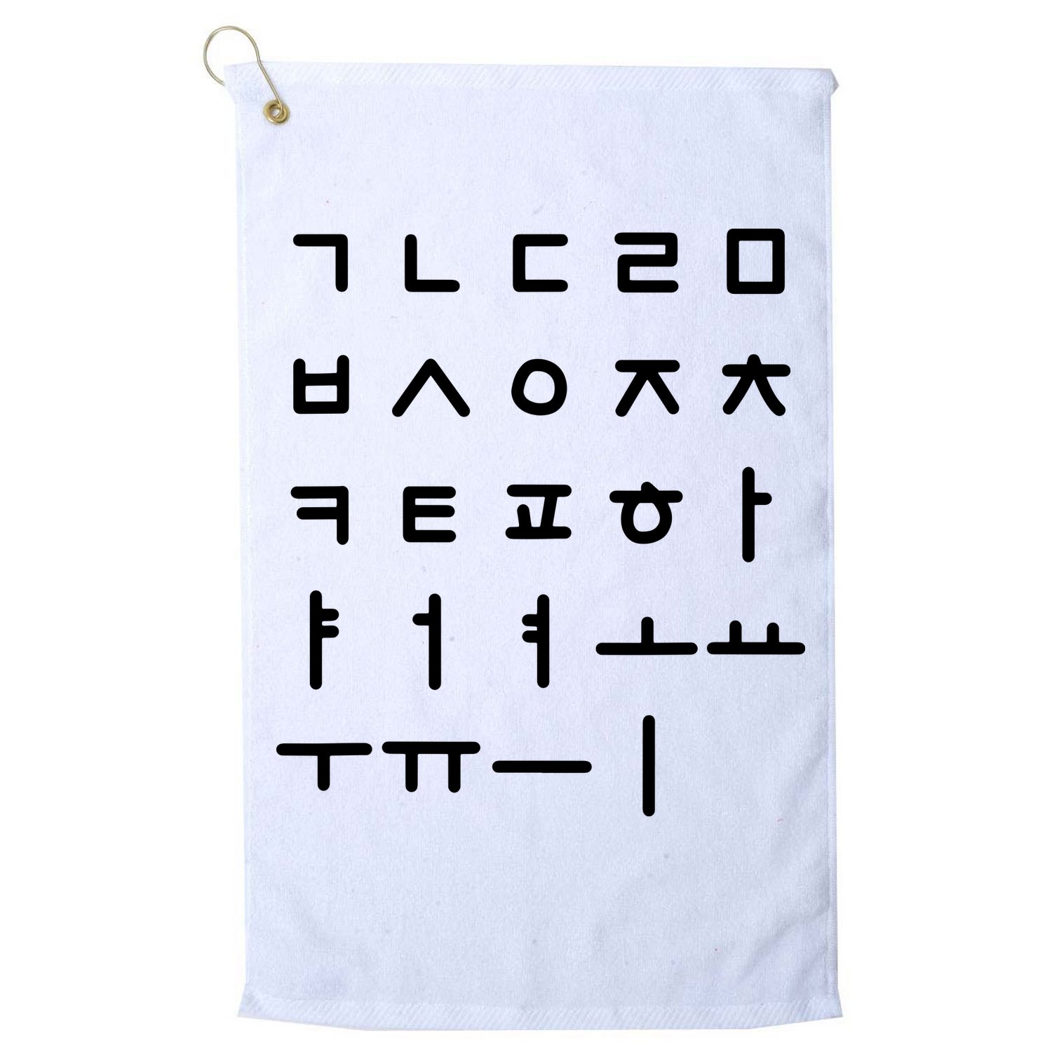 Korean Alphabet Korean Language Hangul Golf Towel