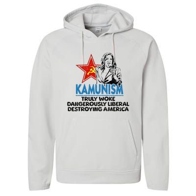 Kammunism Anti Kamala Vote Trump 2024 Funny Political Performance Fleece Hoodie