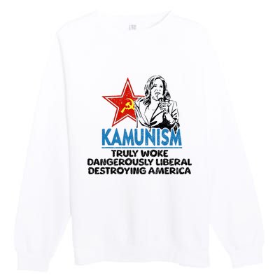 Kammunism Anti Kamala Vote Trump 2024 Funny Political Premium Crewneck Sweatshirt