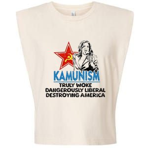 Kammunism Anti Kamala Vote Trump 2024 Funny Political Garment-Dyed Women's Muscle Tee