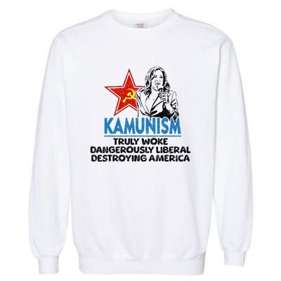 Kammunism Anti Kamala Vote Trump 2024 Funny Political Garment-Dyed Sweatshirt