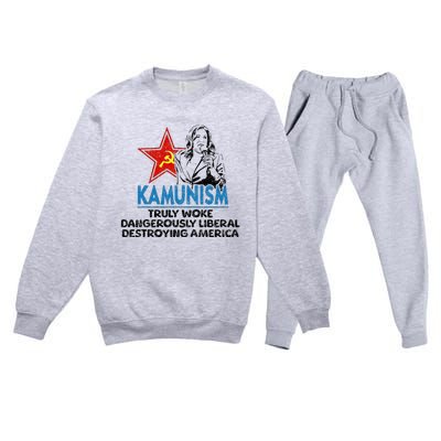 Kammunism Anti Kamala Vote Trump 2024 Premium Crewneck Sweatsuit Set