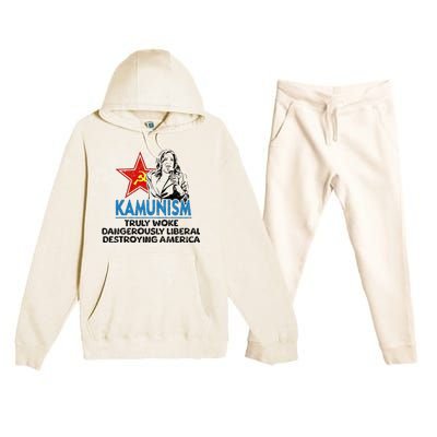 Kammunism Anti Kamala Vote Trump 2024 Premium Hooded Sweatsuit Set