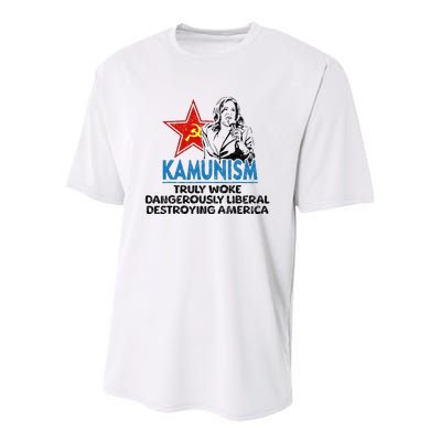 Kammunism Anti Kamala Vote Trump 2024 Youth Performance Sprint T-Shirt