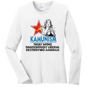 Kammunism Anti Kamala Vote Trump 2024 Ladies Long Sleeve Shirt