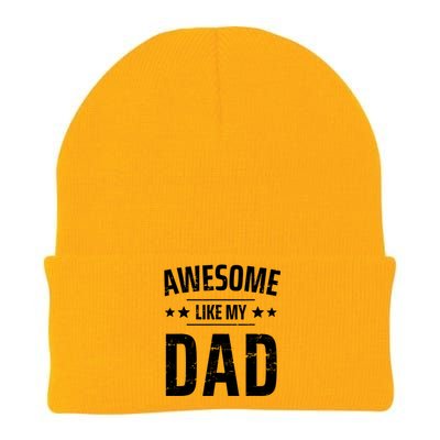 Kids Awesome Like My Dad Sayings Funny Ideas For Fathers Day Gift Knit Cap Winter Beanie