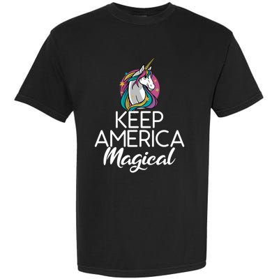 Keep America Magical Unicorn 4th Of July Gift Garment-Dyed Heavyweight T-Shirt