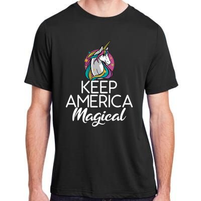 Keep America Magical Unicorn 4th Of July Gift Adult ChromaSoft Performance T-Shirt