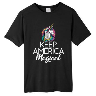 Keep America Magical Unicorn 4th Of July Gift Tall Fusion ChromaSoft Performance T-Shirt