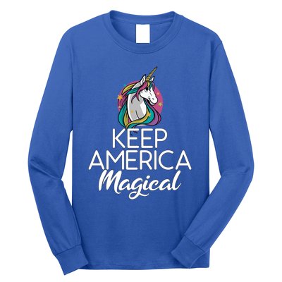 Keep America Magical Unicorn 4th Of July Gift Long Sleeve Shirt