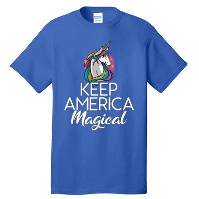 Keep America Magical Unicorn 4th Of July Gift Tall T-Shirt