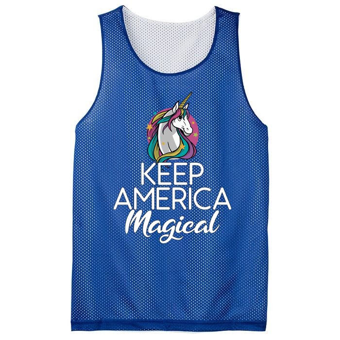 Keep America Magical Unicorn 4th Of July Gift Mesh Reversible Basketball Jersey Tank