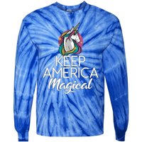 Keep America Magical Unicorn 4th Of July Gift Tie-Dye Long Sleeve Shirt