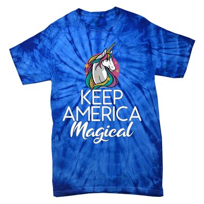 Keep America Magical Unicorn 4th Of July Gift Tie-Dye T-Shirt