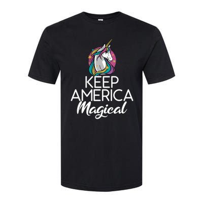 Keep America Magical Unicorn 4th Of July Gift Softstyle CVC T-Shirt