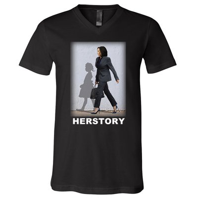 Kamala Harris Herstory Making History V-Neck T-Shirt